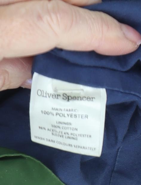 Oliver Spencer Women's Green Anorak Hooded Jacket Size 14