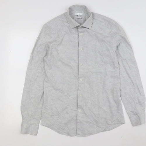 Reiss Men's Grey Slim Fit Dress Shirt M