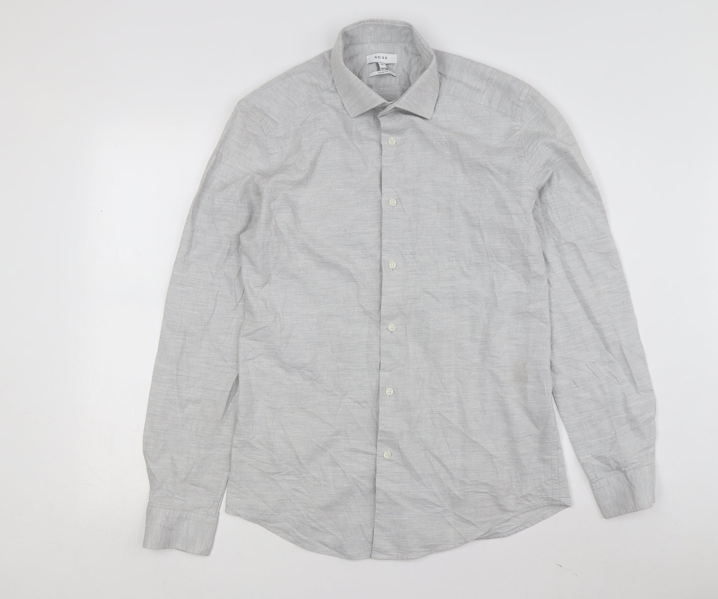Reiss Men's Grey Slim Fit Dress Shirt M