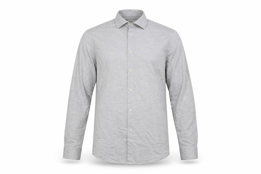 Front view of Reiss Men's Grey Slim Fit Dress Shirt M
