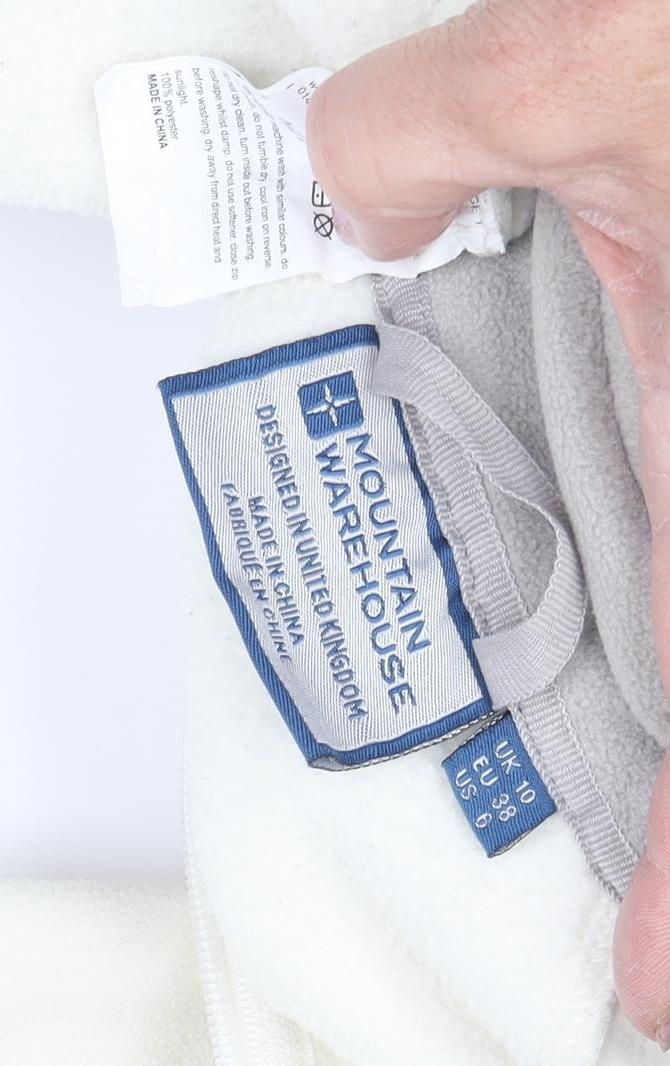 Mountain Warehouse Women's White Fleece Jacket Size 10