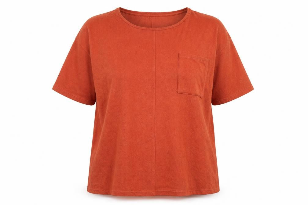 Front view of Maison de Nimes Women's Orange T-Shirt, size 16