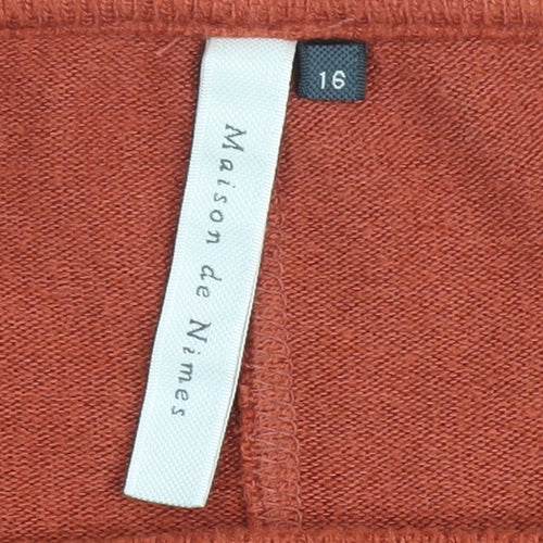 Maison de Nimes Women's Orange T-Shirt Size 16