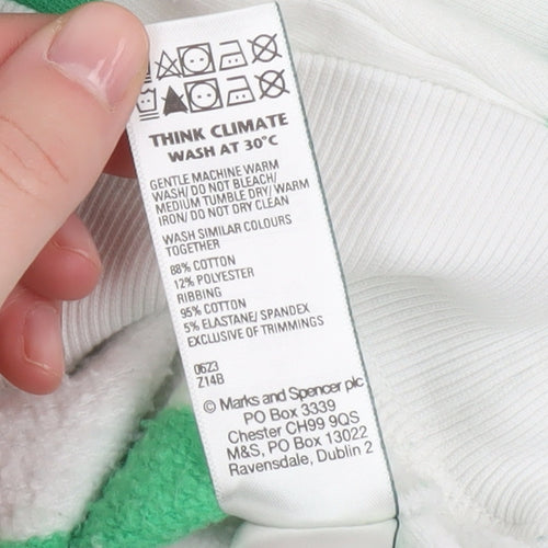 Marks and Spencer Women's White Striped Pullover Sweatshirt S
