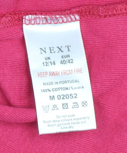 NEXT Girls Red Crew Neck Cotton T-Shirt, M