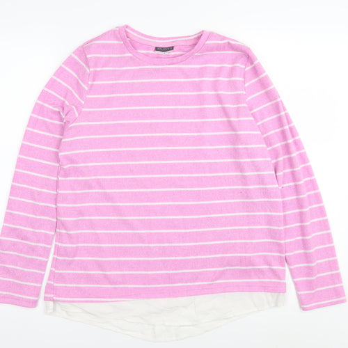 Beloved Women's Pink Long Sleeve Striped Knit Top
