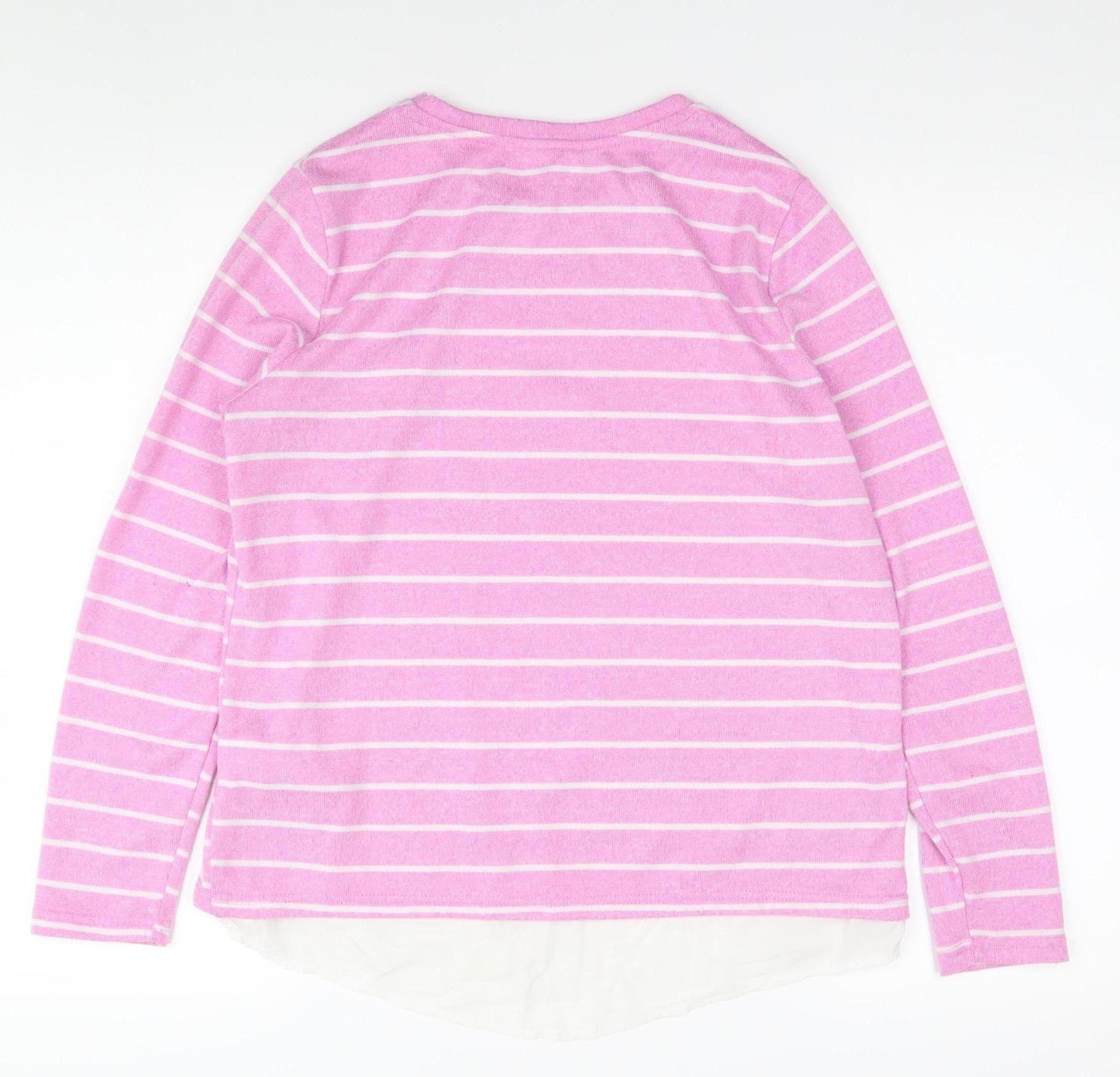 Beloved Women's Pink Long Sleeve Striped Knit Top