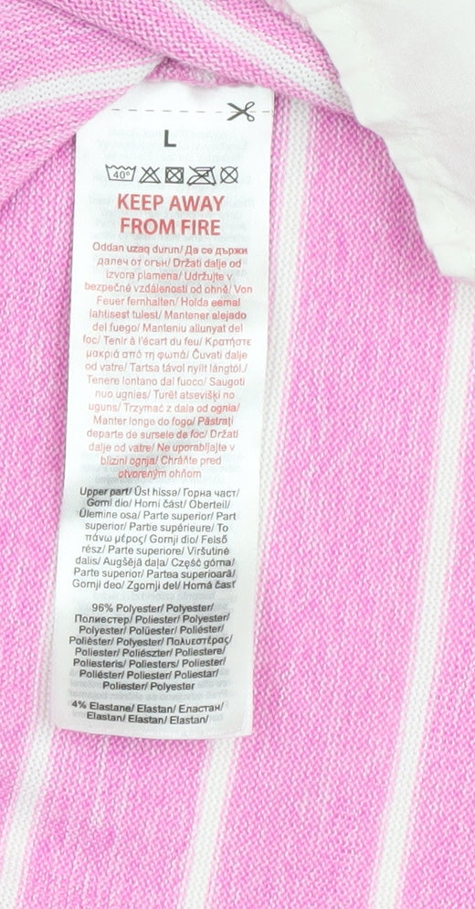Beloved Women's Pink Long Sleeve Striped Knit Top