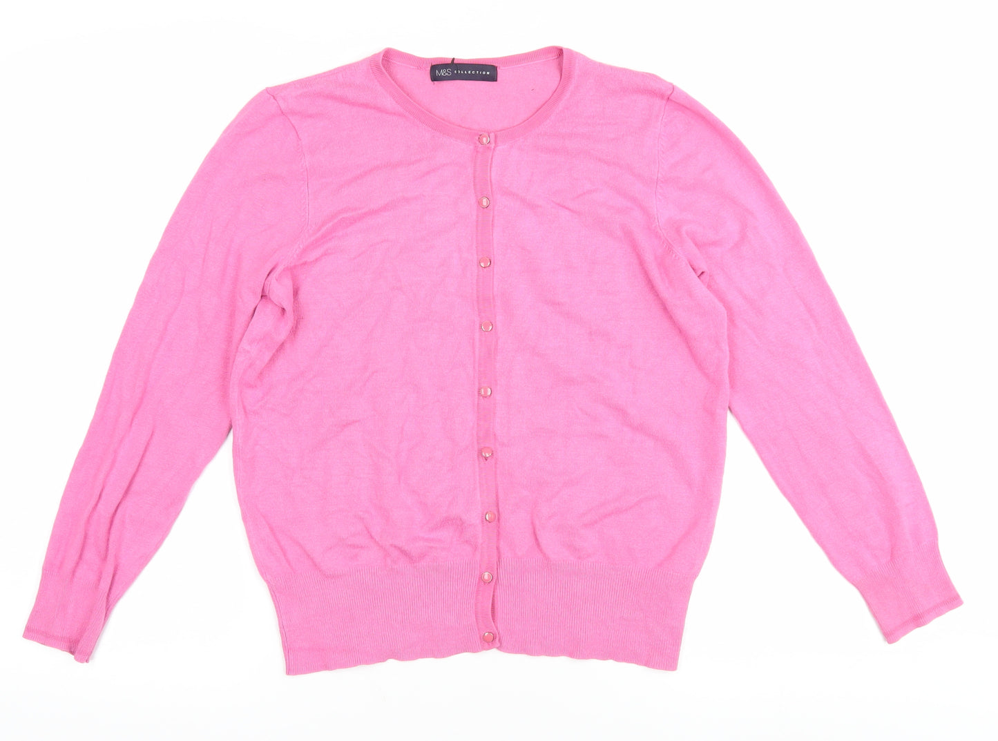 Marks and Spencer Women's Pink Cardigan Size 14