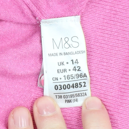 Marks and Spencer Women's Pink Cardigan Size 14