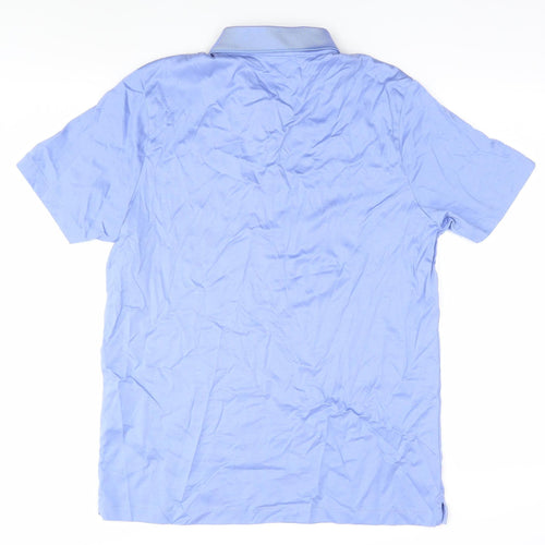 Marks and Spencer Men's Blue Polo Shirt, Large, Cotton