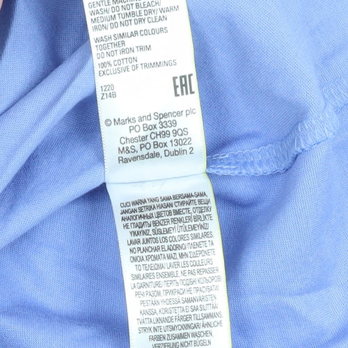 Marks and Spencer Men's Blue Polo Shirt, Large, Cotton