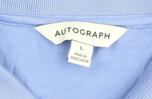 Marks and Spencer Men's Blue Polo Shirt, Large, Cotton