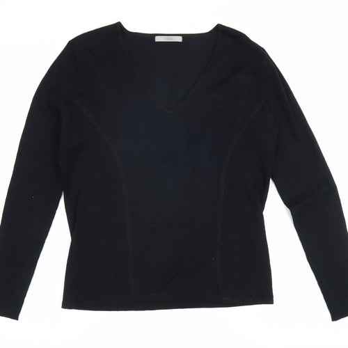 Marks & Spencer Black Viscose Women's Long Sleeve Blouse