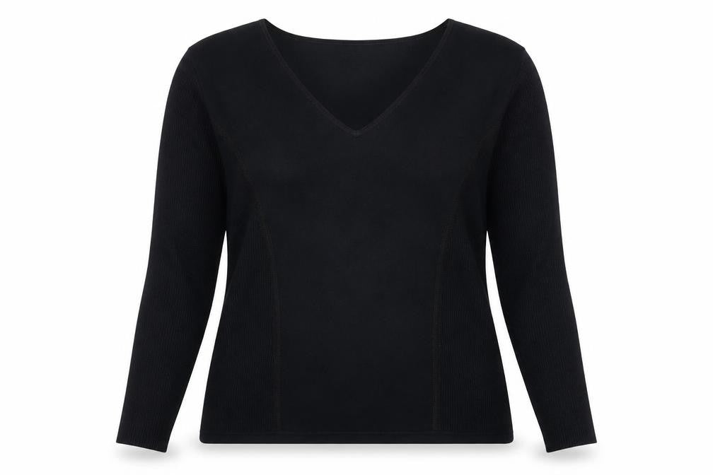 Front view of Marks & Spencer Black Viscose Women's Long Sleeve Blouse