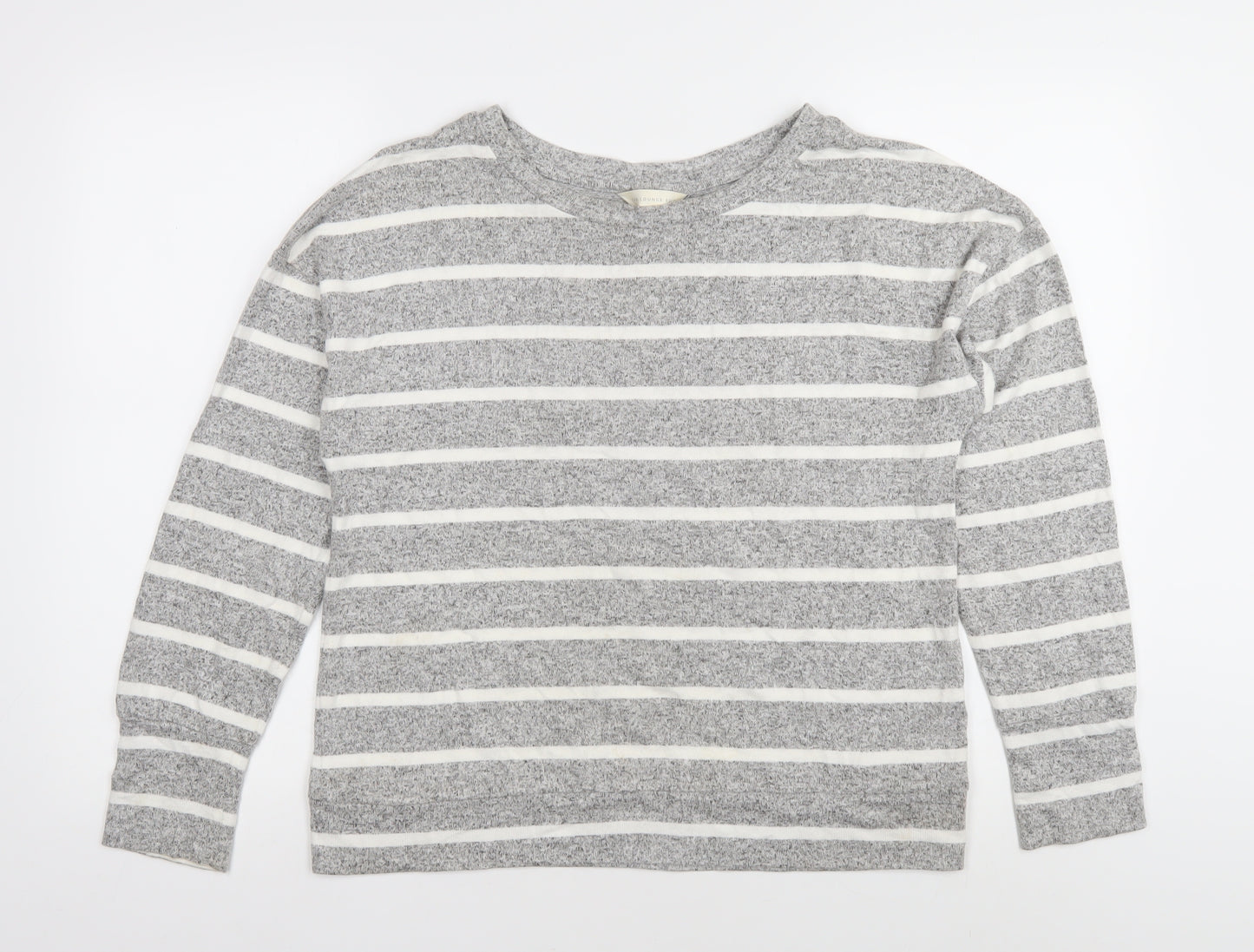 Marks and Spencer Women's Grey Striped Jersey Top Size 10