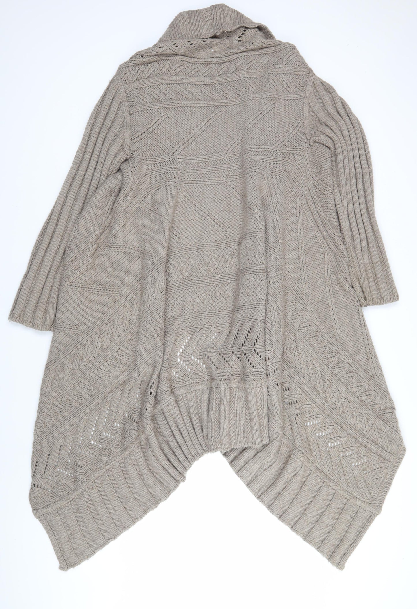 Monsoon Women's Beige XL Cardigan - Cable-Knit