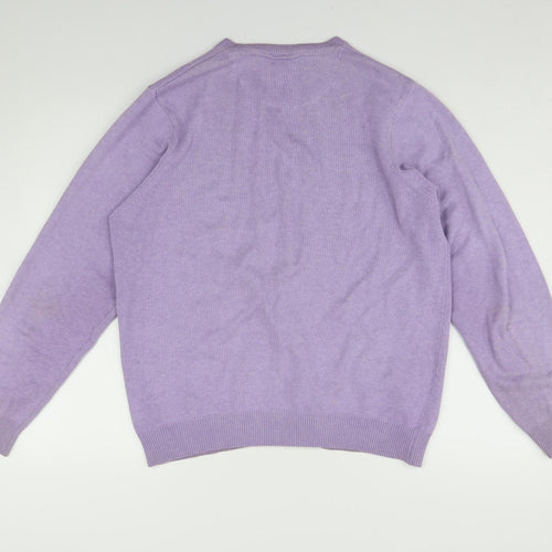Marks and Spencer Men's Purple Cotton Pullover Jumper M