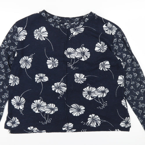 Marks and Spencer Women's Blue Floral Jersey Top