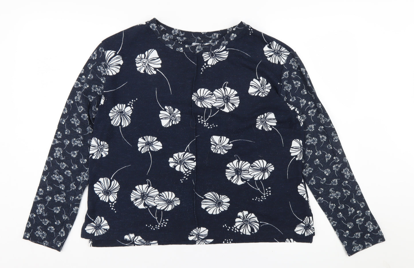 Marks and Spencer Women's Blue Floral Jersey Top