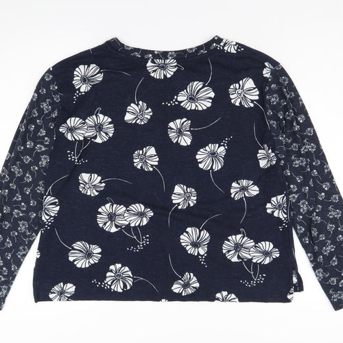 Marks and Spencer Women's Blue Floral Jersey Top