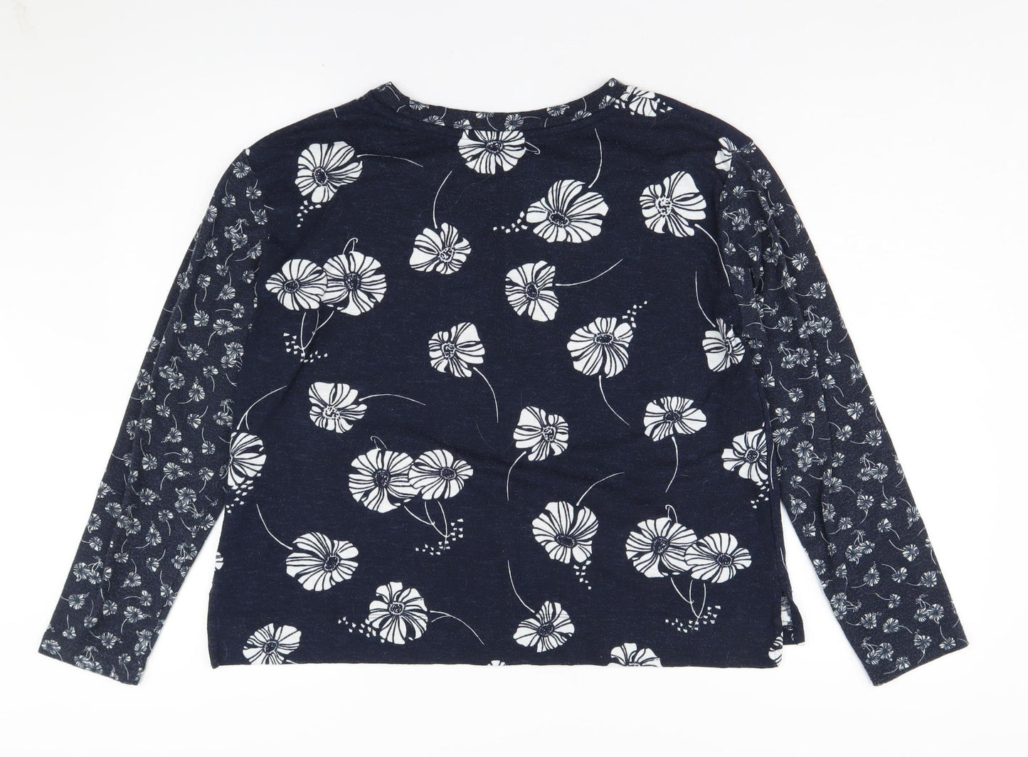 Marks and Spencer Women's Blue Floral Jersey Top
