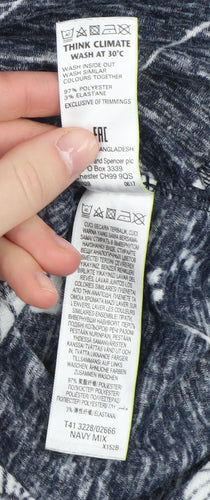 Marks and Spencer Women's Blue Floral Jersey Top