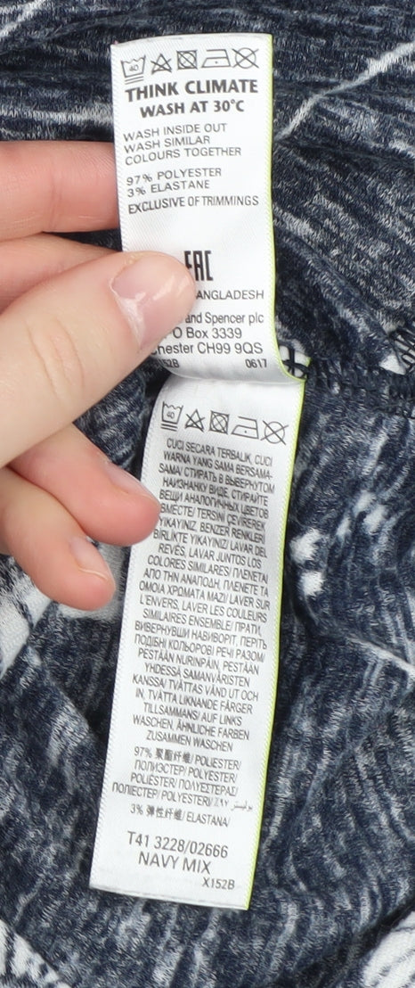 Marks and Spencer Women's Blue Floral Jersey Top