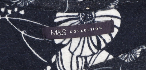 Marks and Spencer Women's Blue Floral Jersey Top