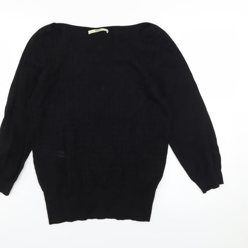 Oasis Women's Black Cotton Pullover Jumper L