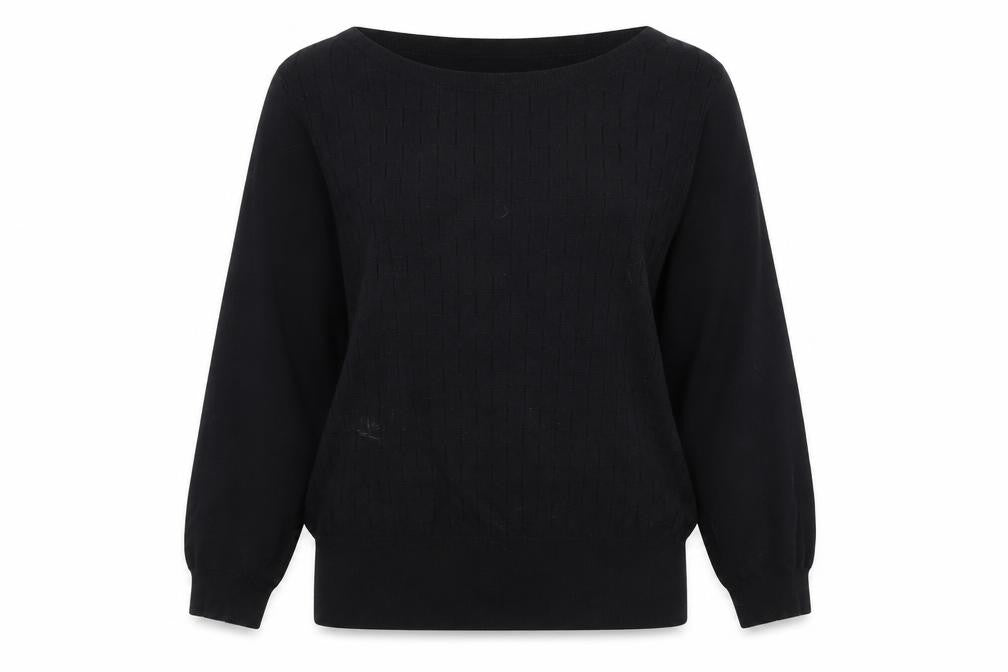 Front view of Oasis Women's Black Cotton jumper L