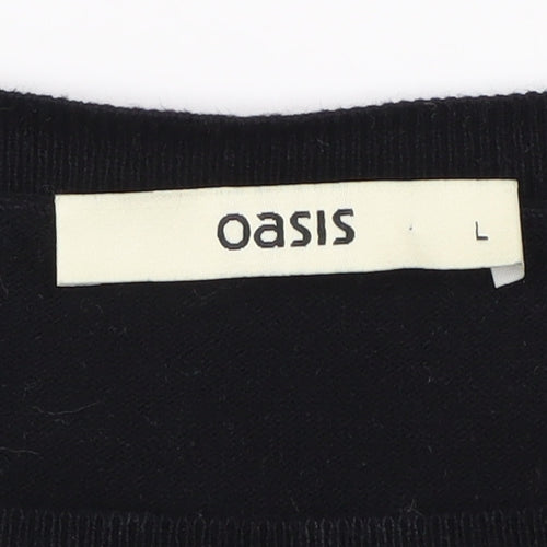 Oasis Women's Black Cotton Pullover Jumper L