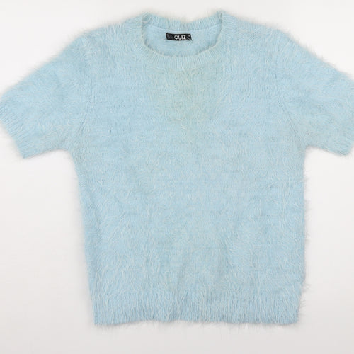 Quiz Women's Blue Chunky-Knit Pullover Jumper M