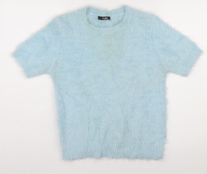 Quiz Women's Blue Chunky-Knit Pullover Jumper M