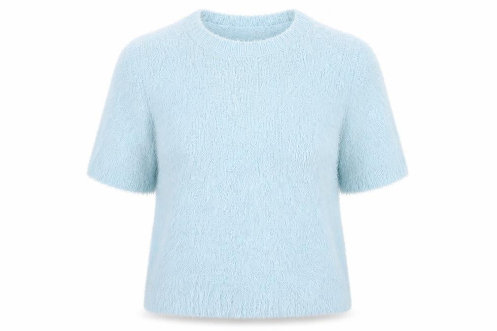 Front view of Quiz Women's Blue Chunky-Knit jumper M