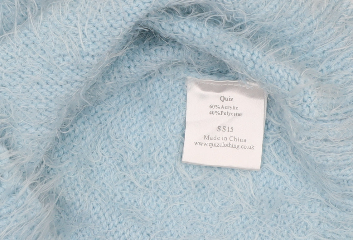 Quiz Women's Blue Chunky-Knit Pullover Jumper M