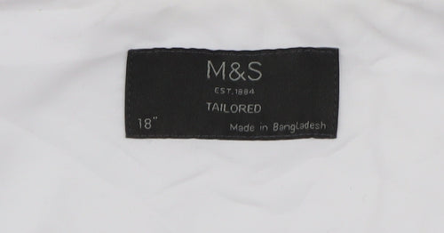 Marks and Spencer White Short Sleeve Men's Formal Shirt
