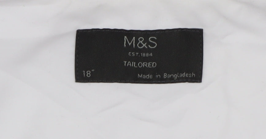 Marks and Spencer White Short Sleeve Men's Formal Shirt