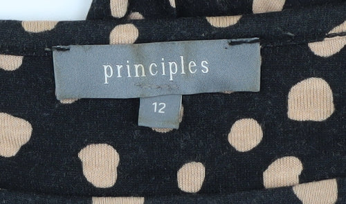 Principles Women's Black Polka Dot Shift Dress Size 12