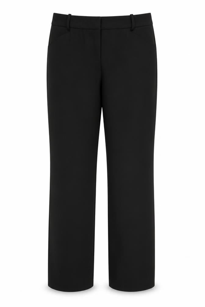 Front view of deLuxe Women's Black Trousers, size 14