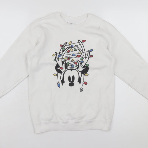 Disney Boys White Large Christmas Pullover Sweatshirt