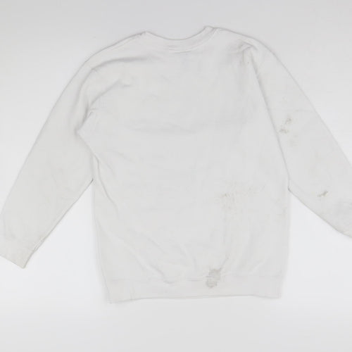 Disney Boys White Large Christmas Pullover Sweatshirt