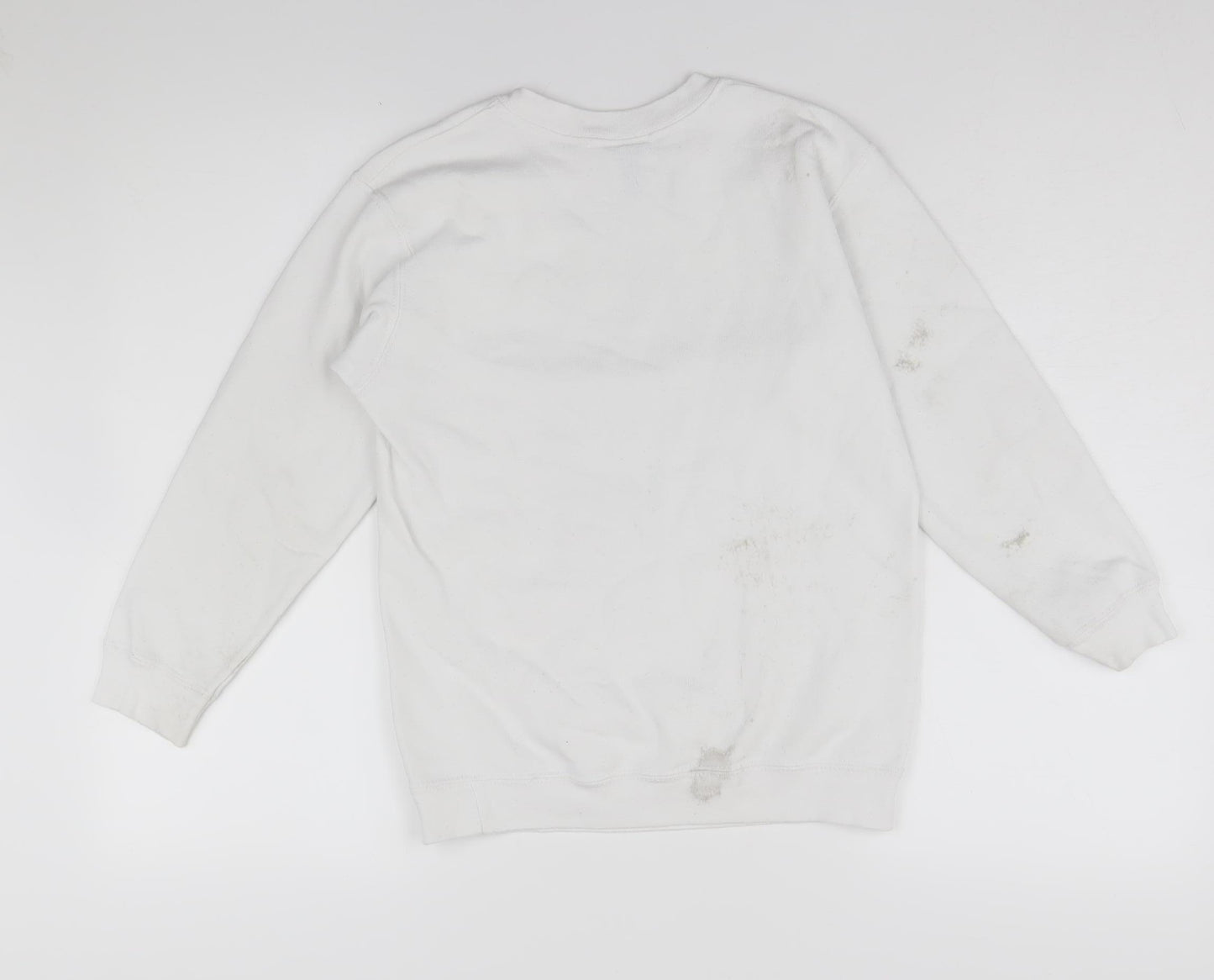 Disney Boys White Large Christmas Pullover Sweatshirt