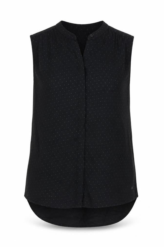 Front view of Jack Wills Women's Black Polka Dot Blouse, size 8
