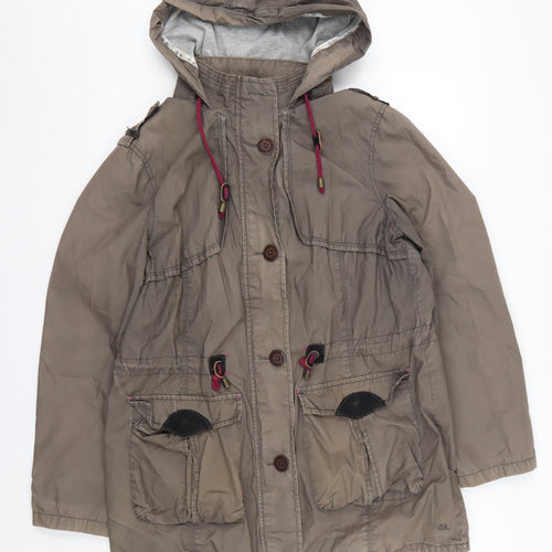 Mantaray Women's Brown Parka Jacket Size 14 Hooded