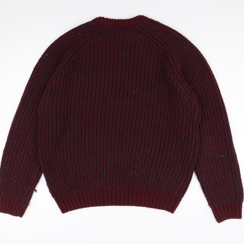 P.G. Field Men's Red Chunky Knit Pullover Jumper - M