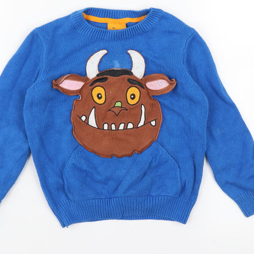 The Gruffalo Boys Blue Pullover Jumper 4-5 Years Casual Knit