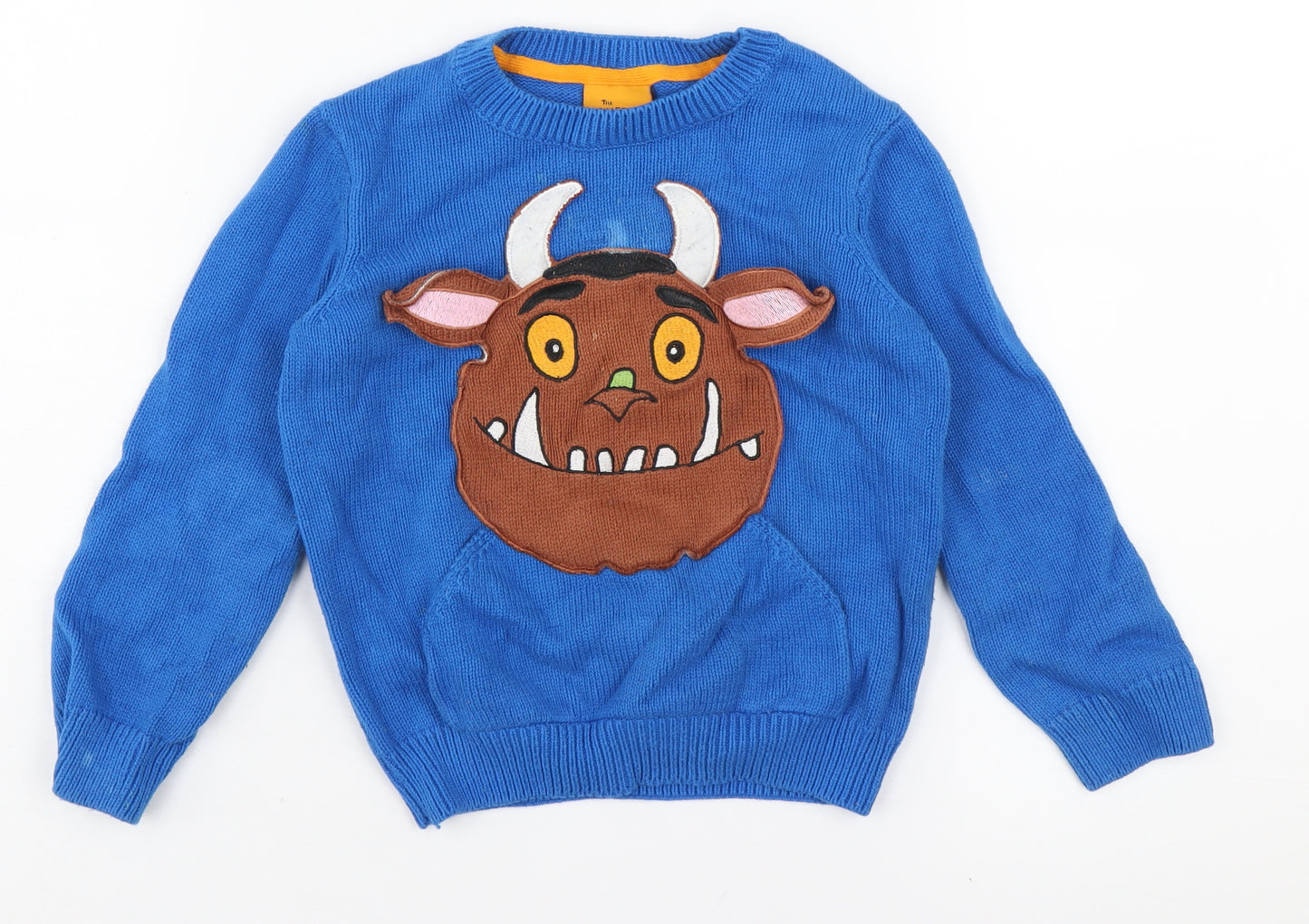 The Gruffalo Boys Blue Pullover Jumper 4-5 Years Casual Knit