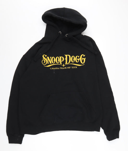 Snoop Dogg Men's Black Hoodie - Large, Music Graphic