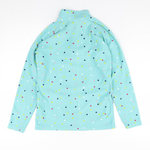 Mountain Warehouse Girls Blue Polka Dot 1/2 Zip Fleece Hoodie 11-12Y